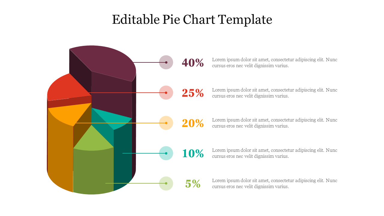 Free - Round Free Editable Pie Chart Template Presentation